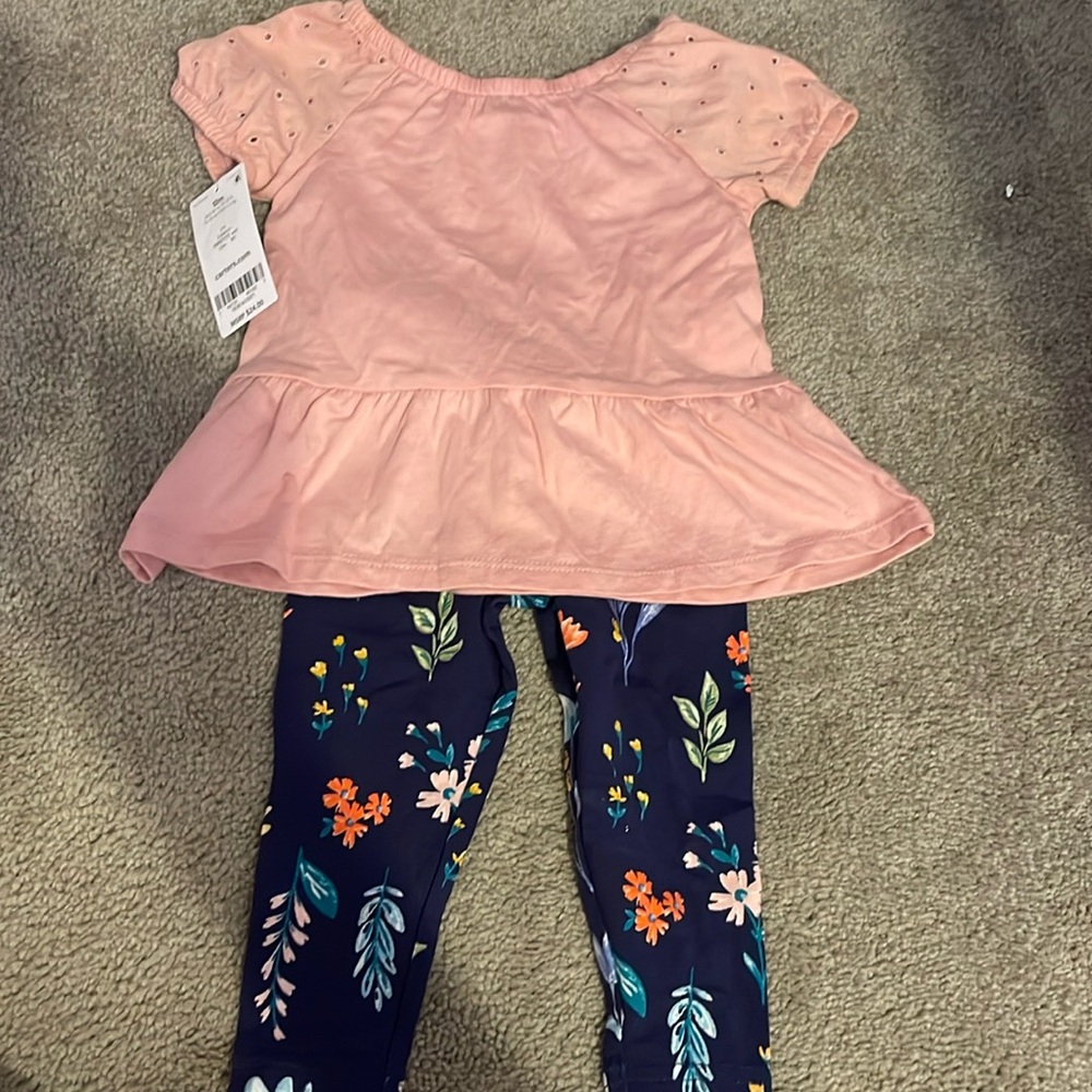 NWT carters baby girl 2pc floral outfit 12m